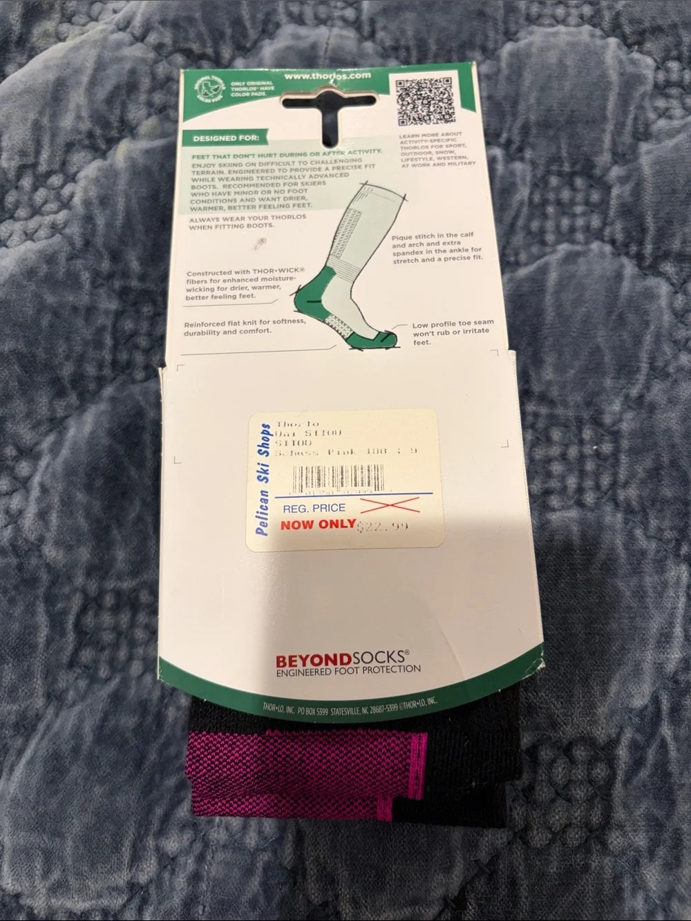 thor Unisex Ski Foot Protection Socks - Black & Magenta
